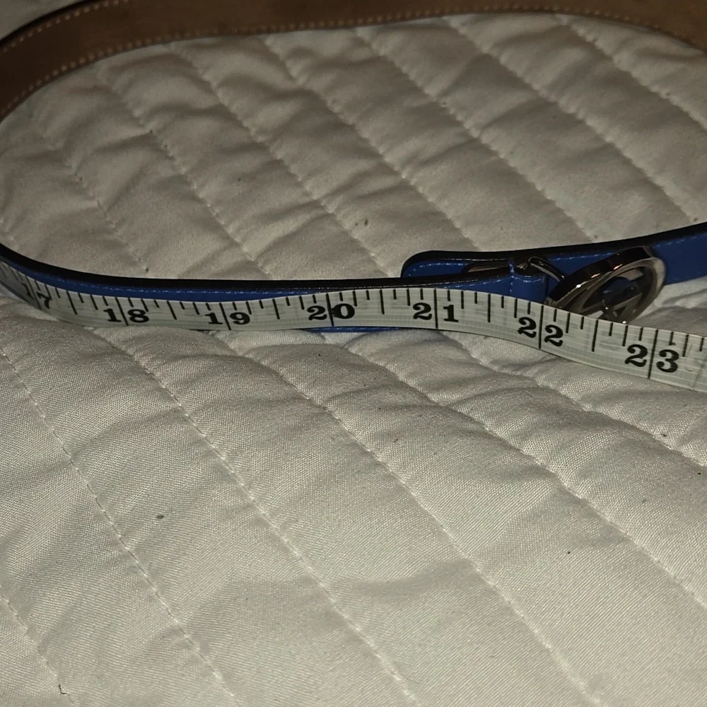 Authentic Gucci Kids Belt | Electric Blue Leather & Silver G